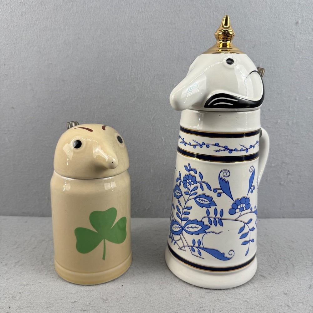 Schultz‎ & Dooley Utica Club Beer Steins Ceramarte Brazil WEBCO Pair